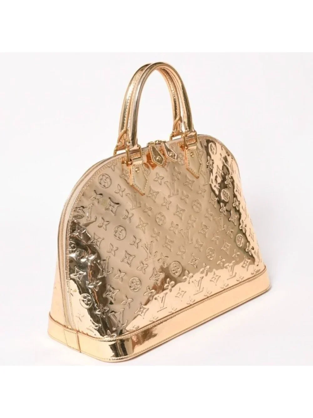 Louis Vuitton Alma GM Handbag Monogram Miroir Gold